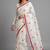 White woven linen saree with blouse piece