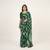 Dark green printed art silk saree with blouse piece