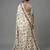 White printed satin saree with blouse piece