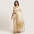 Beige woven cotton silk saree with blouse piece