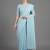 Sky blue woven khadi saree with blouse piece