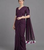 Wine woven khadi saree with blouse piece