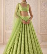 Green Brocade Lehenga Set