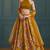 Yellow Floral Print Crepe Lehenga Set