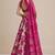 Rani Pink Floral Print Crepe Lehenga Set