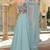 Blue Embroidered Crepe Lehenga Set