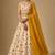 Yellow Floral Print Crepe Lehenga Set