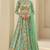 Mint Green Floral Print Georgette Lehenga Set