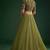 Olive Green Figure Print Crepe Lehenga Set