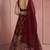 Deep Maroon Embroidered Crepe Lehenga Set