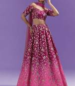 Rani Pink Sequin Silk Lehenga Set