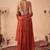 Rust Handwork Goergette Lehenga Set