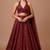 Wine Sequin Embellished Net Lehenga Set