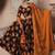 Orange Floral Print Crepe Lehenga Set