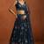 Navy Blue Figure Print Georgette Lehenga Set