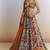Orange Figure Print Chinon Lehenga Set