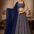 Navy Blue Bandhani Print Chinon Lehenga Set