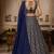 Navy Blue Bandhani Print Chinon Lehenga Set
