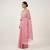 Pink woven linen saree with blouse piece