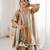 Gold tissue mirror and coding embroidery work kurta with pant and designer batwa