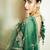 Designer green heavy embroidered threadwork oragnaza party wear saree with blouse