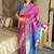 Pink woven zari buti & peacock pallu work silk blend fabric traditional festive style paithani style saree