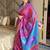 Pink woven zari buti & peacock pallu work silk blend fabric traditional festive style paithani style saree