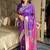 Purple woven zari buti & peacock pallu work silk blend fabric traditional festive style paithani style saree