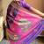 Purple woven zari buti & peacock pallu work silk blend fabric traditional festive style paithani style saree
