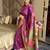 Magenta woven zari buti & peacock pallu work silk blend fabric traditional festive style paithani style saree