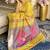 Yellow woven zari buti & peacock pallu work silk blend fabric traditional festive style paithani style saree