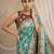 Sea green heavy woven zari floral & traditional motifs work silk blend fabric traditional grand festive