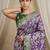 Purple heavy woven zari floral & traditional motifs work silk blend fabric traditional grand festive style