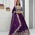 Royal Purple Color Embroidery Thread And  Sequence Work Chinon Lahenga Choli Set