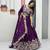 Royal Purple Color Embroidery Thread And  Sequence Work Chinon Lahenga Choli Set