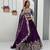 Royal Purple Color Embroidery Thread And  Sequence Work Chinon Lahenga Choli Set