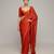Rust orange laced mul cotton saree set
