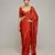 Rust orange laced mul cotton saree set