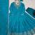 Blue Color Thread With Sequence Work American Silk Top Bottom Dupatta Set