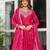 Rani Pink Color Thread With Sequence Work American Silk Top Bottom Dupatta Set