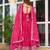 Rani Pink Color Thread With Sequence Work American Silk Top Bottom Dupatta Set