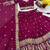 Plum Color Embroidery Sequence And Thread Work Vichitra Lahenga Choli Set