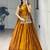 Mustard Color Plain With Pleating Lehenga With Blouse Jacket Fully Stitched Set