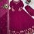 Dark Rani Pink Color Thread With Sequence Work American Silk Top Bottom Dupatta Set
