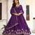 Purple Color Thread With Sequence Work American Silk Top Bottom Dupatta Set