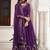 Purple Color Thread With Sequence Work American Silk Top Bottom Dupatta Set