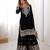 Black Color Thread With Dori Embroidery,Sequin,Thread And Pearl Work Faux Georgette Top Bottom Dupatta Set