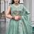Light Turquoise Color Thread Embroidery With Sequin Work Gold Crush Silk Lehenga Choli Set