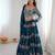 Teal Color Thread Embroidery With Sequin Work Faux Georgette Lehenga Choli Set