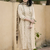Off-White Floral Embroidered Kurta Pant Set with Printed Dupatta